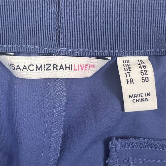 Isaac Mizrahi Live! 24/7 Stretch Pants with Crochet Hem Periwinkle Blue Size 16 - Picture 6 of 7